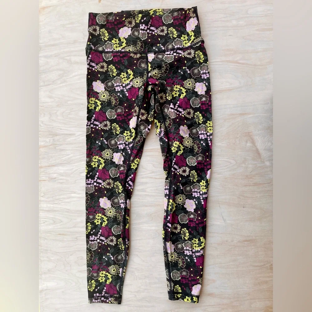 Lululemon Wunder Under Hi-Rise Tight 28" Fluorolace Multi Floral Print Size 8 - Picture 2 of 8